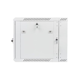 Lanberg WF02-6609-10S 19" 9U SZÉL:600mm MÉLY:600mm MAG:507mm lapraszerelt üvegajtós szürke kétrészes fali rack szekrény