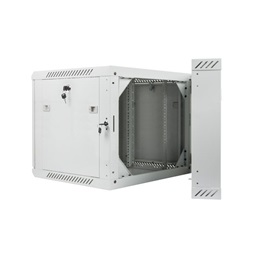 Lanberg WF02-6609-10S 19" 9U SZÉL:600mm MÉLY:600mm MAG:507mm lapraszerelt üvegajtós szürke kétrészes fali rack szekrény