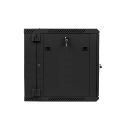 Lanberg WF02-6612-10B 19" 12U SZÉL:600mm MÉLY:600mm MAG:640mm lapraszerelt üvegajtós fekete kétrészes fali rack szekrény