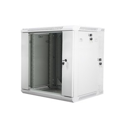 Lanberg WF02-6612-10S 19" 12U SZÉL:600mm MÉLY:600mm MAG:640mm lapraszerelt üvegajtós szürke kétrészes fali rack szekrény