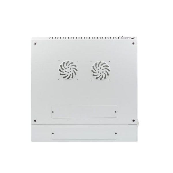 Lanberg WF02-6612-10S 19" 12U SZÉL:600mm MÉLY:600mm MAG:640mm lapraszerelt üvegajtós szürke kétrészes fali rack szekrény