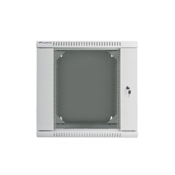Lanberg WF02-6612-10S 19" 12U SZÉL:600mm MÉLY:600mm MAG:640mm lapraszerelt üvegajtós szürke kétrészes fali rack szekrény