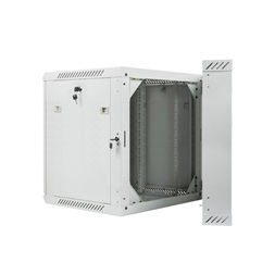 Lanberg WF02-6612-10S 19" 12U SZÉL:600mm MÉLY:600mm MAG:640mm lapraszerelt üvegajtós szürke kétrészes fali rack szekrény