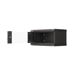 Lanberg WF03-5304-10B 19" 4U SZÉL:540mm MÉLY:350mm MAG:281mm lapraszerelt üvegajtós fekete fali rack szekrény
