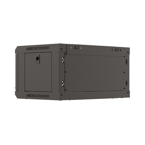 Lanberg WF03-5304-10B 19" 4U SZÉL:540mm MÉLY:350mm MAG:281mm lapraszerelt üvegajtós fekete fali rack szekrény
