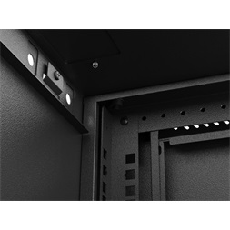 Lanberg WF03-5304-10B 19" 4U SZÉL:540mm MÉLY:350mm MAG:281mm lapraszerelt üvegajtós fekete fali rack szekrény