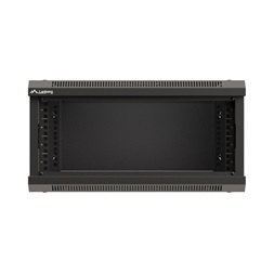 Lanberg WF03-5304-10B 19" 4U SZÉL:540mm MÉLY:350mm MAG:281mm lapraszerelt üvegajtós fekete fali rack szekrény
