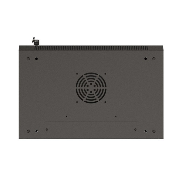 Lanberg WF03-5304-10B 19" 4U SZÉL:540mm MÉLY:350mm MAG:281mm lapraszerelt üvegajtós fekete fali rack szekrény