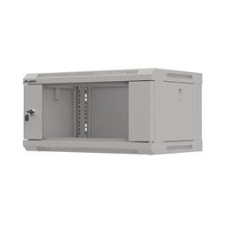 Lanberg WF03-5304-10S 19" 4U SZÉL:540mm MÉLY:350mm MAG:281mm lapraszerelt üvegajtós szürke fali rack szekrény