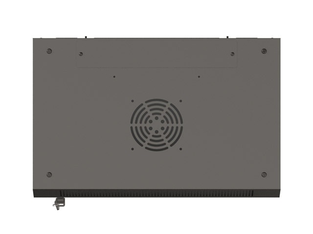 Lanberg WF03-5306-10B 19" 6U SZÉL:540mm MÉLY:350mm MAG:370mm lapraszerelt üvegajtós fekete fali rack szekrény