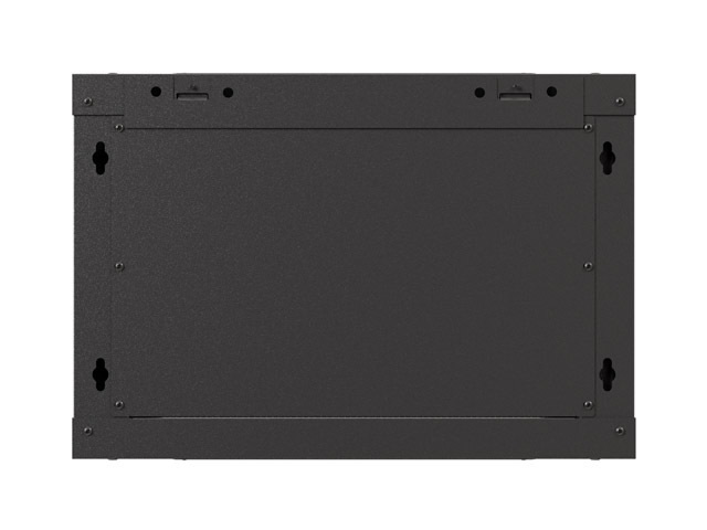 Lanberg WF03-5306-10B 19" 6U SZÉL:540mm MÉLY:350mm MAG:370mm lapraszerelt üvegajtós fekete fali rack szekrény
