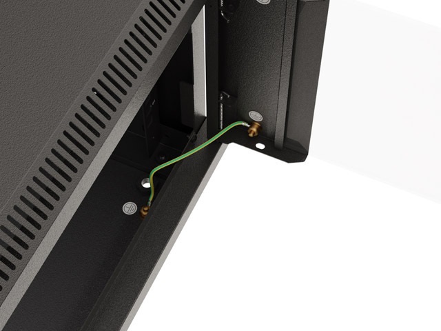 Lanberg WF03-5306-10B 19" 6U SZÉL:540mm MÉLY:350mm MAG:370mm lapraszerelt üvegajtós fekete fali rack szekrény