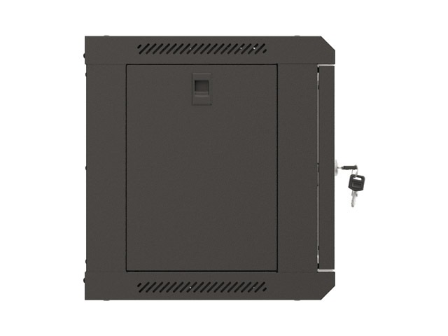 Lanberg WF03-5306-10B 19" 6U SZÉL:540mm MÉLY:350mm MAG:370mm lapraszerelt üvegajtós fekete fali rack szekrény