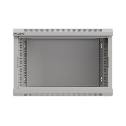 Lanberg WF03-5306-10S 19" 6U SZÉL:540mm MÉLY:350mm MAG:370mm lapraszerelt üvegajtós szürke fali rack szekrény
