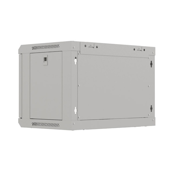 Lanberg WF03-5306-10S 19" 6U SZÉL:540mm MÉLY:350mm MAG:370mm lapraszerelt üvegajtós szürke fali rack szekrény