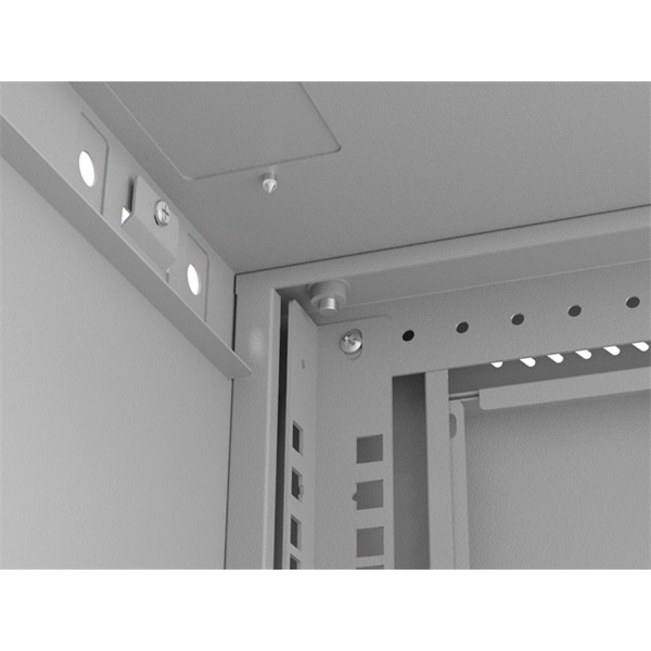 Lanberg WF03-5306-10S 19" 6U SZÉL:540mm MÉLY:350mm MAG:370mm lapraszerelt üvegajtós szürke fali rack szekrény