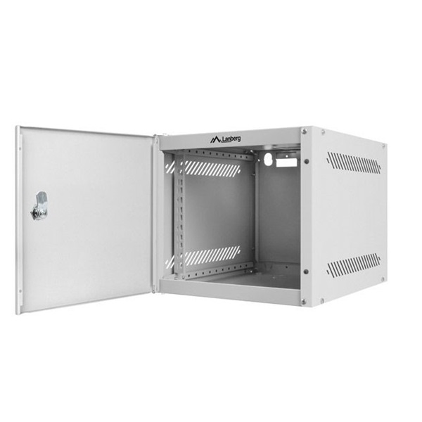 Lanberg WF10-2304-00S 10" 4U SZÉL:280mm MÉLY:310mm MAG:247mm lapraszerelt fémajtós szürke fali rack szekrény