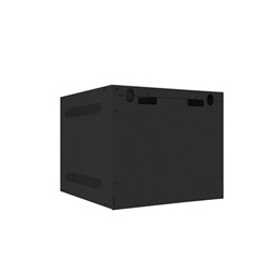 Lanberg WF10-2306-00B 10" 6U SZÉL:280mm MÉLY:310mm MAG:336mm lapraszerelt fémajtós fekete fali rack szekrény