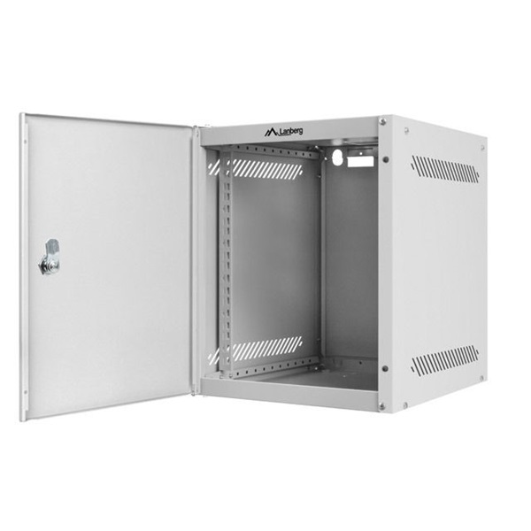 Lanberg WF10-2306-00S 10" 6U SZÉL:280mm MÉLY:310mm MAG:336mm lapraszerelt fémajtós szürke fali rack szekrény