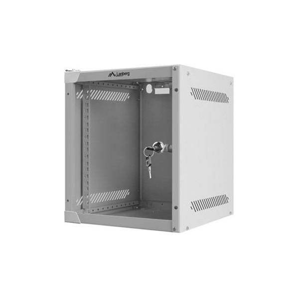 Lanberg WF10-2306-10S 10" 6U SZÉL:280mm MÉLY:310mm MAG:336mm lapraszerelt üvegajtós szürke fali rack szekrény