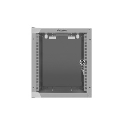Lanberg WF10-2306-10S 10" 6U SZÉL:280mm MÉLY:310mm MAG:336mm lapraszerelt üvegajtós szürke fali rack szekrény