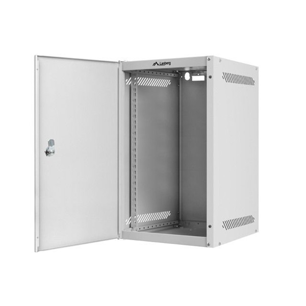 Lanberg WF10-2309-00S 10" 9U SZÉL:280mm MÉLY:310mm MAG:469mm lapraszerelt fémajtós szürke fali rack szekrény
