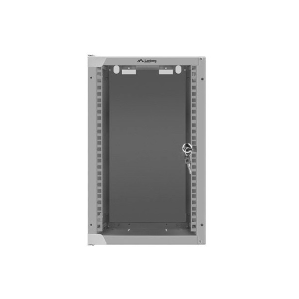 Lanberg WF10-2309-10S 10" 9U SZÉL:280mm MÉLY:310mm MAG:469mm lapraszerelt üvegajtós szürke fali rack szekrény