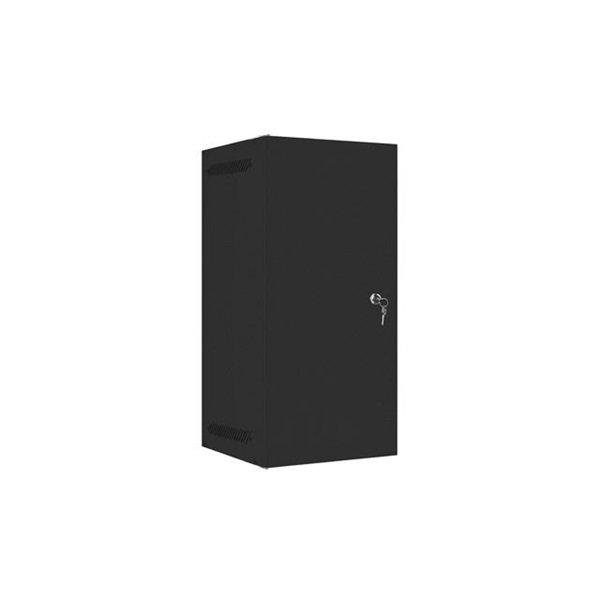 Lanberg WF10-2312-00B 10" 12U SZÉL:280mm MÉLY:310mm MAG:603mm lapraszerelt fémajtós fekete fali rack szekrény