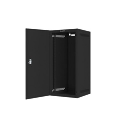 Lanberg WF10-2312-00B 10" 12U SZÉL:280mm MÉLY:310mm MAG:603mm lapraszerelt fémajtós fekete fali rack szekrény