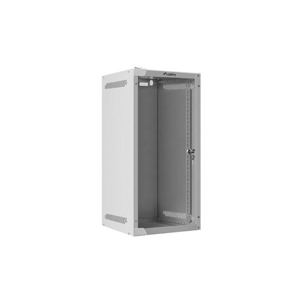 Lanberg WF10-2312-10S 10" 12U SZÉL:280mm MÉLY:310mm MAG:603mm lapraszerelt üvegajtós szürke fali rack szekrény