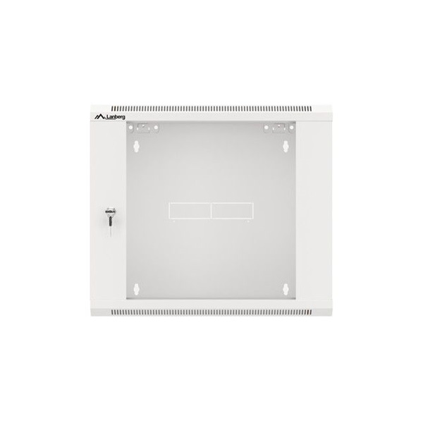 Lanberg WFFA-5409-10S 19" 9U SZÉL:570mm MÉLY:450mm MAG:500mm lapraszerelt üvegajtós szürke fali rack szekrény