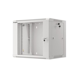 Lanberg WFFA-5409-10S 19" 9U SZÉL:570mm MÉLY:450mm MAG:500mm lapraszerelt üvegajtós szürke fali rack szekrény