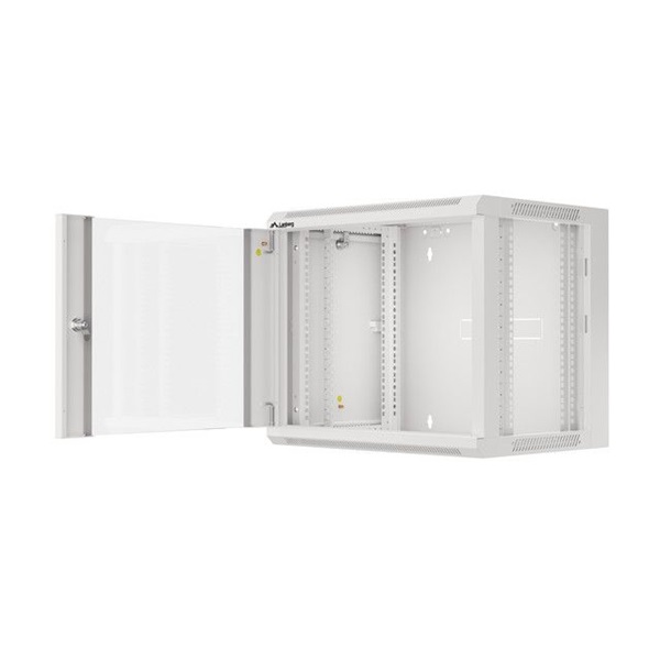 Lanberg WFFA-5409-10S 19" 9U SZÉL:570mm MÉLY:450mm MAG:500mm lapraszerelt üvegajtós szürke fali rack szekrény