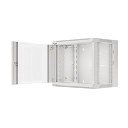 Lanberg WFFA-5409-10S 19" 9U SZÉL:570mm MÉLY:450mm MAG:500mm lapraszerelt üvegajtós szürke fali rack szekrény