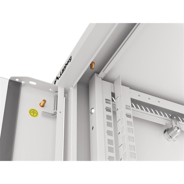 Lanberg WFFA-5409-10S 19" 9U SZÉL:570mm MÉLY:450mm MAG:500mm lapraszerelt üvegajtós szürke fali rack szekrény