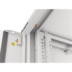 Lanberg WFFA-5409-10S 19" 9U SZÉL:570mm MÉLY:450mm MAG:500mm lapraszerelt üvegajtós szürke fali rack szekrény