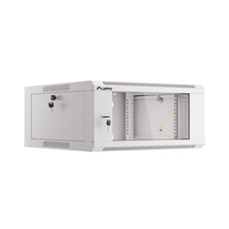 Lanberg WFFA-5604-10S 19" 4U SZÉL:570mm MÉLY:600mm MAG:277mm lapraszerelt üvegajtós szürke fali rack szekrény