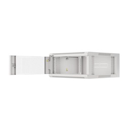 Lanberg WFFA-5604-10S 19" 4U SZÉL:570mm MÉLY:600mm MAG:277mm lapraszerelt üvegajtós szürke fali rack szekrény