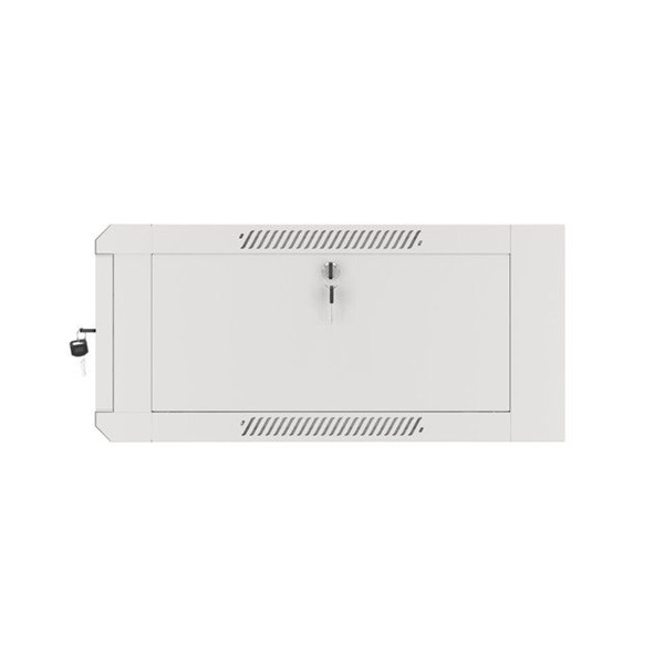 Lanberg WFFA-5604-10S 19" 4U SZÉL:570mm MÉLY:600mm MAG:277mm lapraszerelt üvegajtós szürke fali rack szekrény