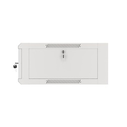 Lanberg WFFA-5604-10S 19" 4U SZÉL:570mm MÉLY:600mm MAG:277mm lapraszerelt üvegajtós szürke fali rack szekrény
