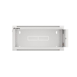 Lanberg WFFA-5604-10S 19" 4U SZÉL:570mm MÉLY:600mm MAG:277mm lapraszerelt üvegajtós szürke fali rack szekrény