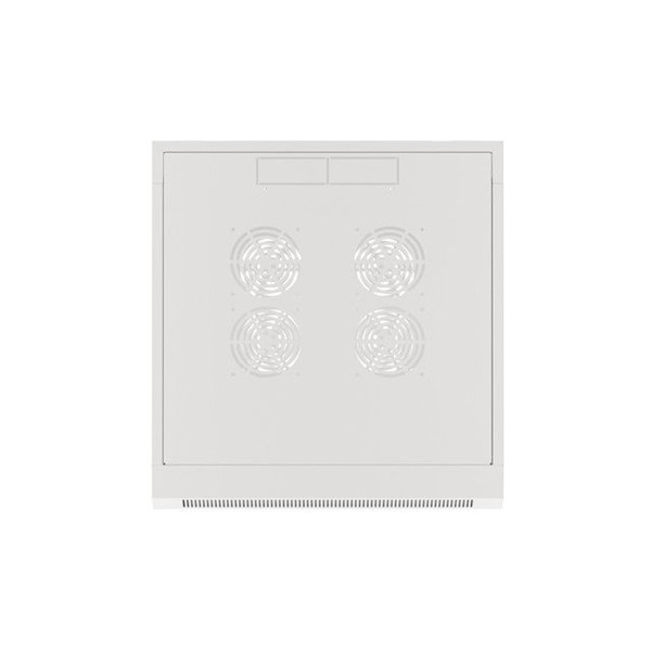 Lanberg WFFA-5604-10S 19" 4U SZÉL:570mm MÉLY:600mm MAG:277mm lapraszerelt üvegajtós szürke fali rack szekrény
