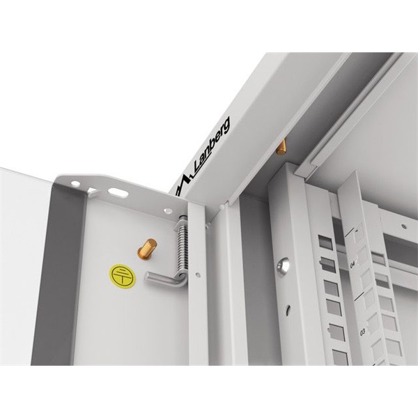 Lanberg WFFA-5604-10S 19" 4U SZÉL:570mm MÉLY:600mm MAG:277mm lapraszerelt üvegajtós szürke fali rack szekrény