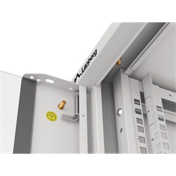Lanberg WFFA-5604-10S 19" 4U SZÉL:570mm MÉLY:600mm MAG:277mm lapraszerelt üvegajtós szürke fali rack szekrény