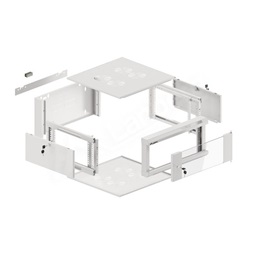 Lanberg WFFA-5604-10S 19" 4U SZÉL:570mm MÉLY:600mm MAG:277mm lapraszerelt üvegajtós szürke fali rack szekrény