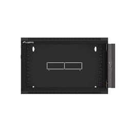Lanberg WFFA-5606-10B 19" 6U SZÉL:570mm MÉLY:600mm MAG:370mm lapraszerelt üvegajtós fekete fali rack szekrény