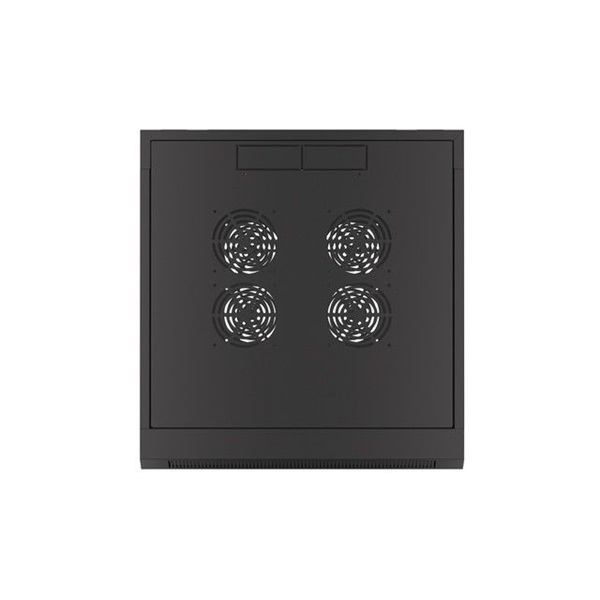 Lanberg WFFA-5606-10B 19" 6U SZÉL:570mm MÉLY:600mm MAG:370mm lapraszerelt üvegajtós fekete fali rack szekrény