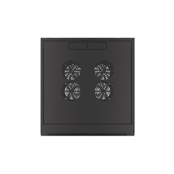Lanberg WFFA-5606-10B 19" 6U SZÉL:570mm MÉLY:600mm MAG:370mm lapraszerelt üvegajtós fekete fali rack szekrény