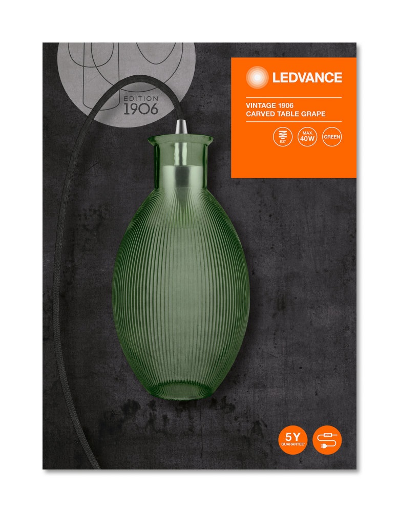 Ledvance Vintage 1906 Carved Grape max. 60W/1xE27 zöld asztali lámpa