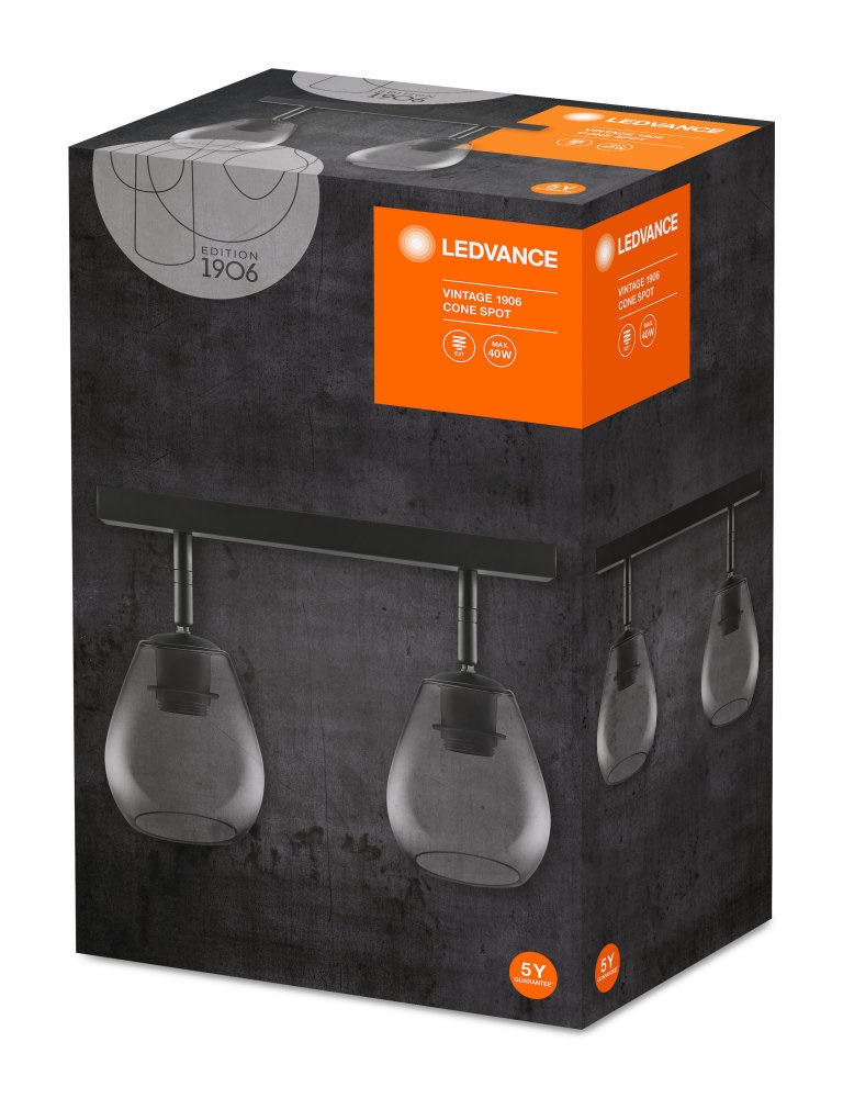 Ledvance Vintage 1906 Cone max. 60W/2xE27/IP20 füstüveg fali/mennyezeti spot lámpa